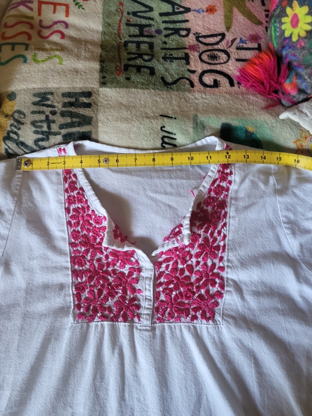 Traditional Mexican Embroidered Cotton Top - Picture 9 of 14